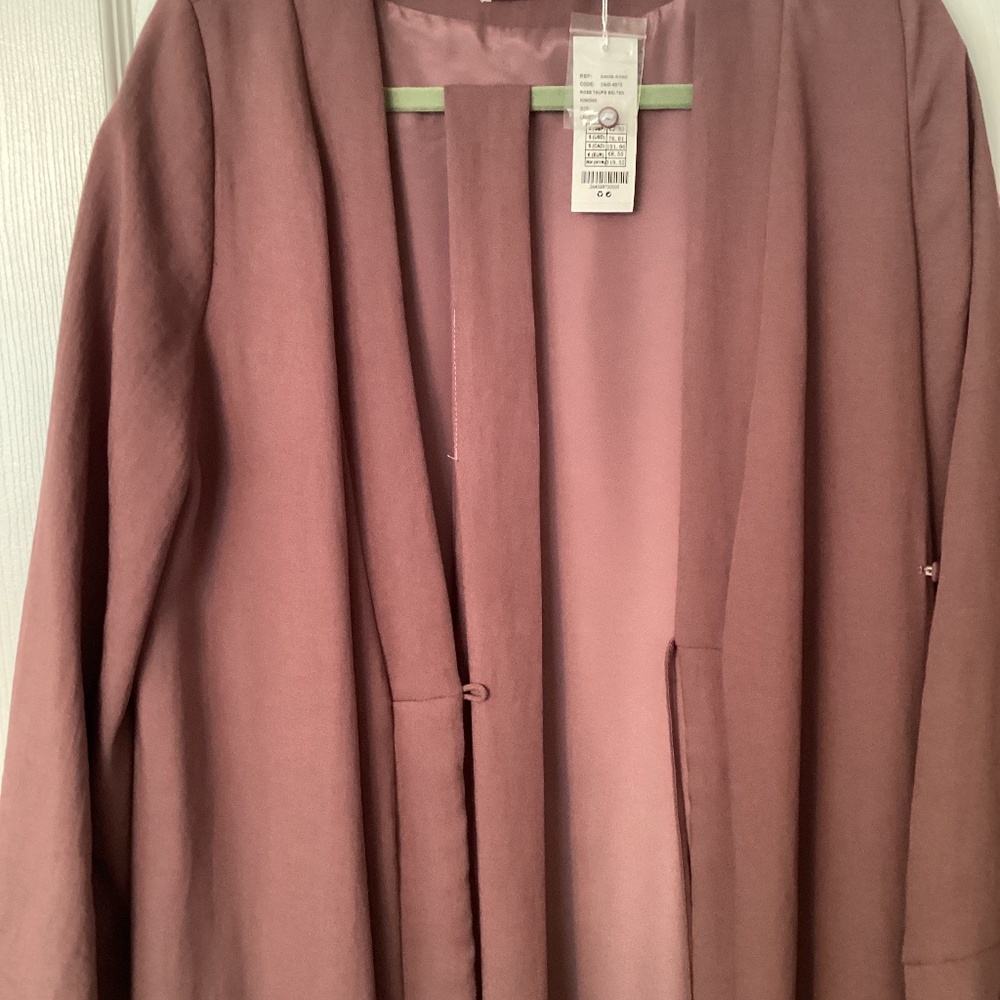 Inayah linen blend open lined wrap abaya kimono
